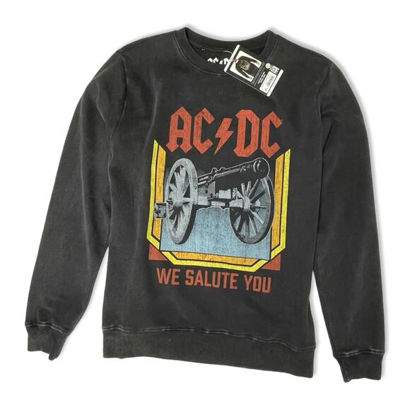 ACDC We Salute You Cannon Sweatshirt Black Men’s S NWT Rock Band - Picture 3 of 11